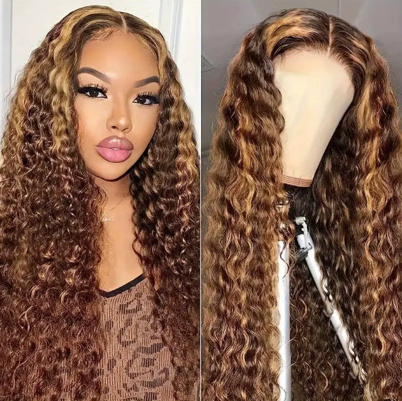 Creative And Versatile Wine Red Long Front Lace Wig